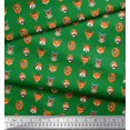thumbnail image 3 of Soimoi Green polyester Crepe Fabric Dog Face Cartoon Printed Craft Fabric by the Yard 42 Inch Wide, 3 of 3