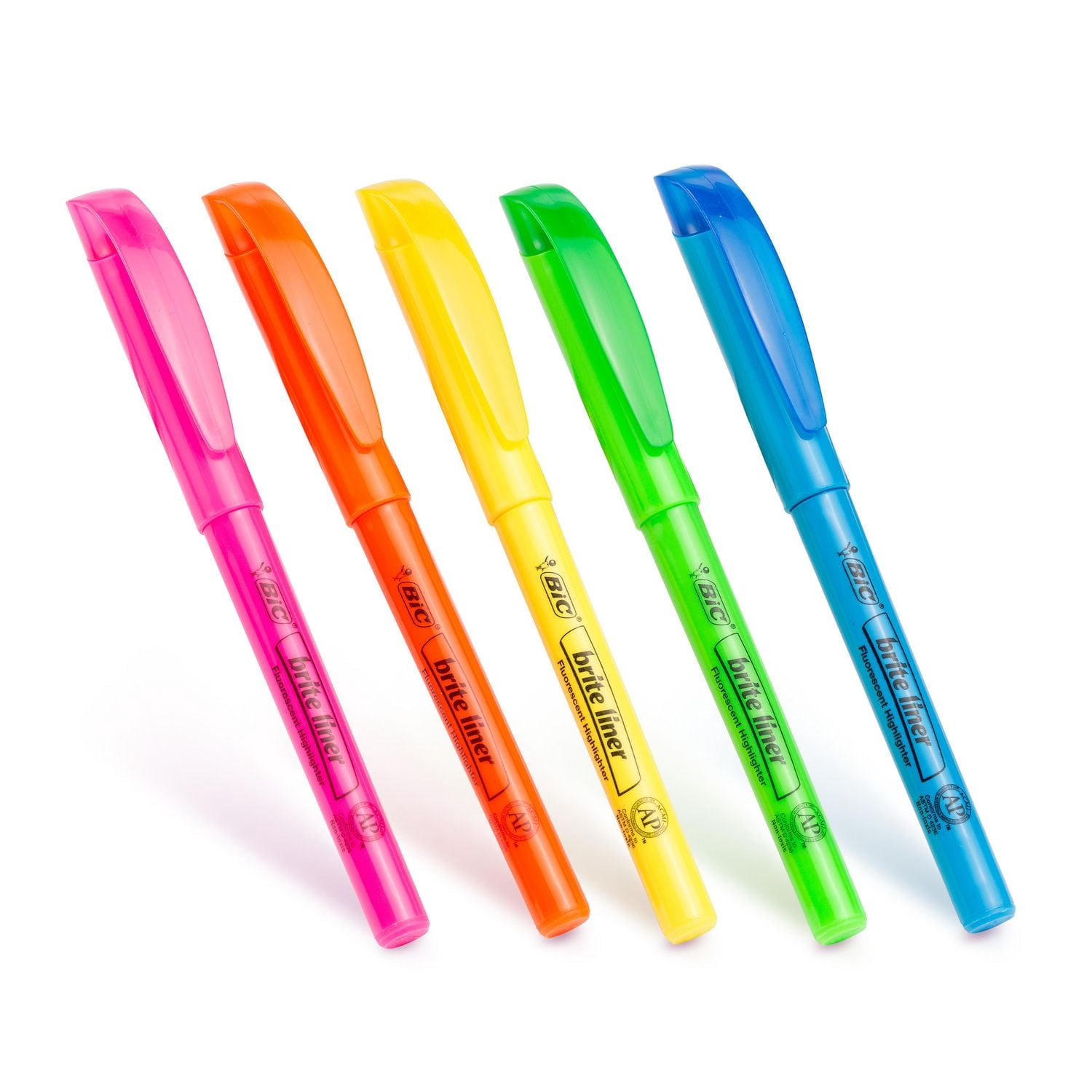 Surligneurs BIC Brite Liner, pointe biseautée, boîte de 24 surligneurs de Couleurs assorties