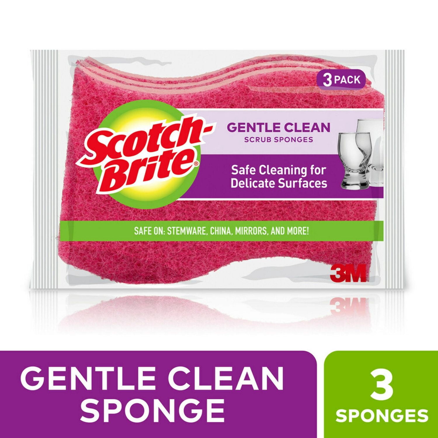 Scotch-Brite® Delicate Duty Scrub Sponge, 3-Count