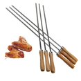 thumbnail image 2 of Brochettes Kebab BBQ en Acier Inoxydable avec Poignées en Bois, Bâtons de Brochettes Plats Réutilisables en Métal avec Pochette de Rangement, 6 Pcs, 2 of 6