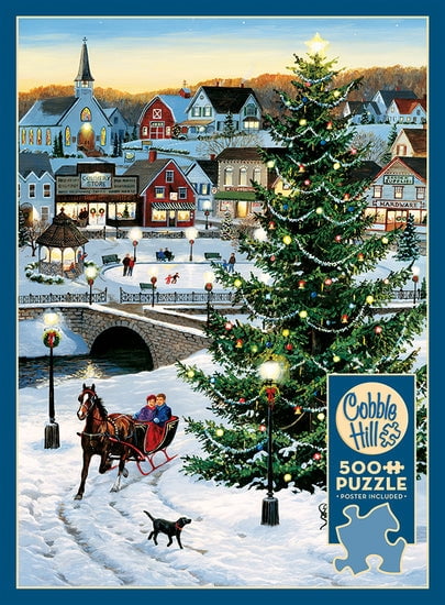 Cobble Hill 500 Piece Puzzle - Village Tree - Sample Poster Included