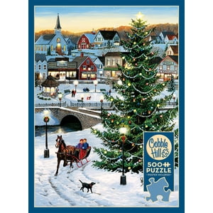 Cobble Hill 500 Piece Puzzle - Village Tree - Sample Poster Included