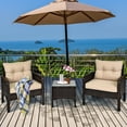 thumbnail image 3 of Costway 3PCS Outdoor Rattan Conversation Set Patio Garden Furniture Cushioned Sofa Chair, 3 of 9