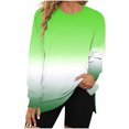 thumbnail image 1 of Erwazi Oversized Crewneck Sweatshirt Womens Gradient Colorblock Long Sleeve Pullover Tops Fall Side Slit Trendy Sweatshirts, 1 of 3