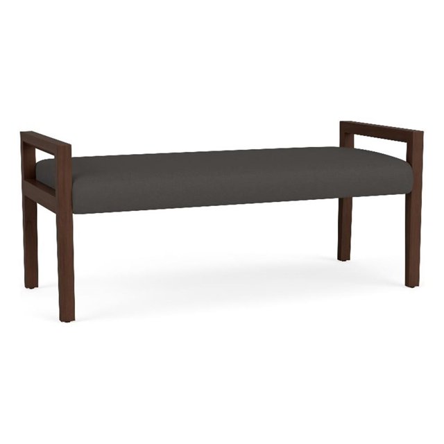 Pemberly Row Banc d'Accueil 2 Places avec Cadre en Bois, Gris