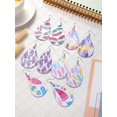 thumbnail image 3 of 20 Pairs Faux Leather Feather Pattern Earrings Bobo Teardrop Dangle Earrings Handmade Printed Drop Earrings, 3 of 7