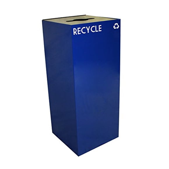 Witt Industries 36GC04-BL Récipient de Recyclage Géocube avec Fente Combinée/ouverture Ronde, Acier, 36 gal, Bleu
