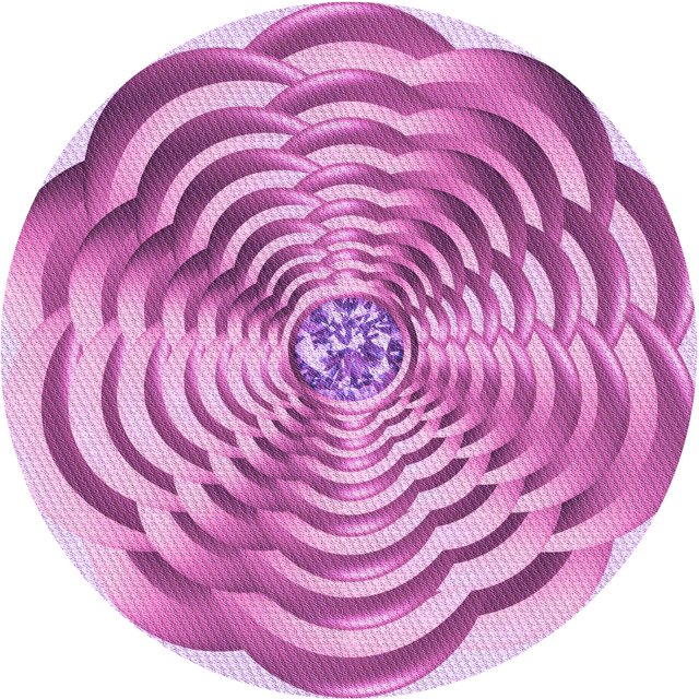 Ahgly Tapis Rond Lavable en Machine Intérieur Transitionnel Fleur Rose, 6 Pieds Rond