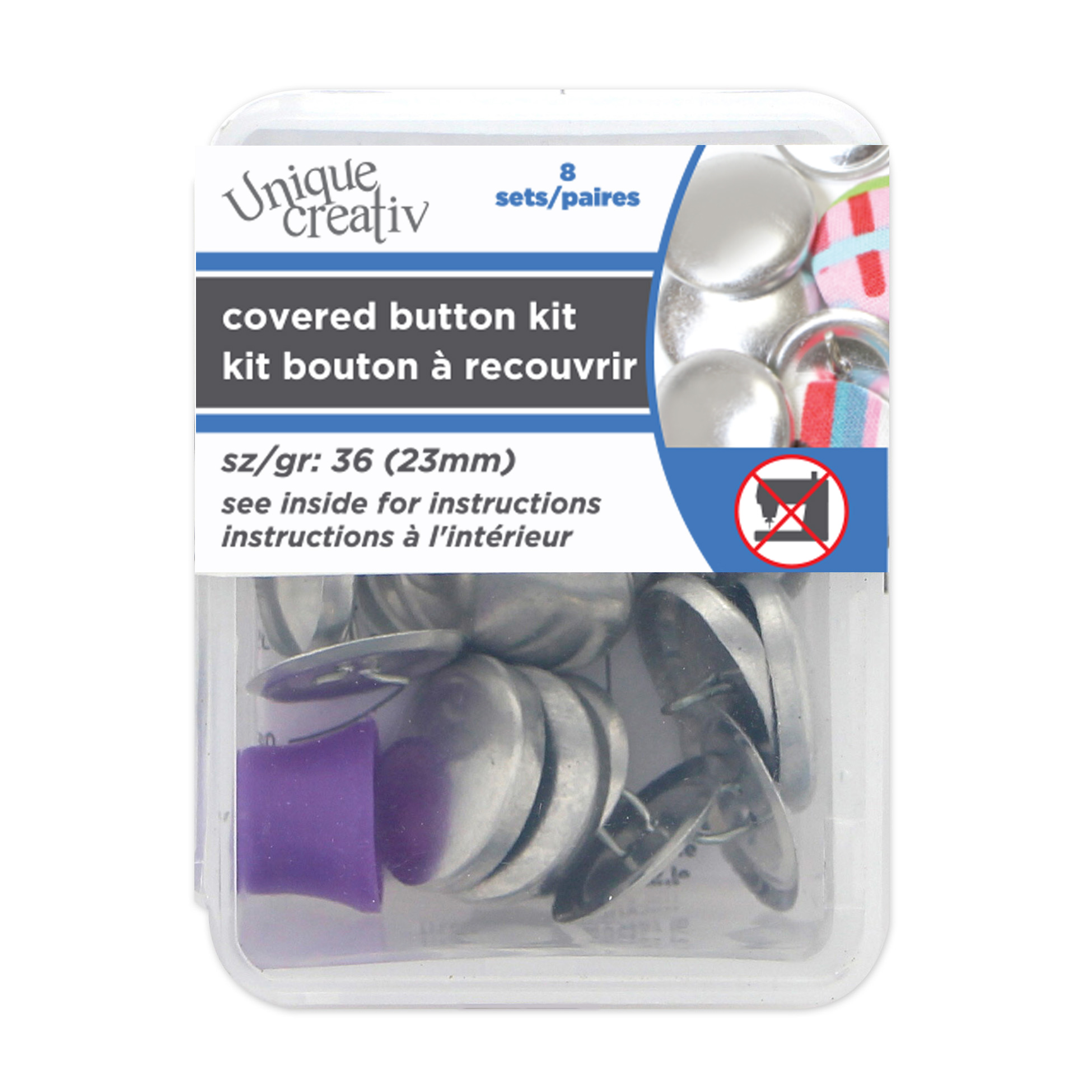 UNIQUE CREATIV Covered bouton Kit, 23 mm (0.91 in), 8 Sets