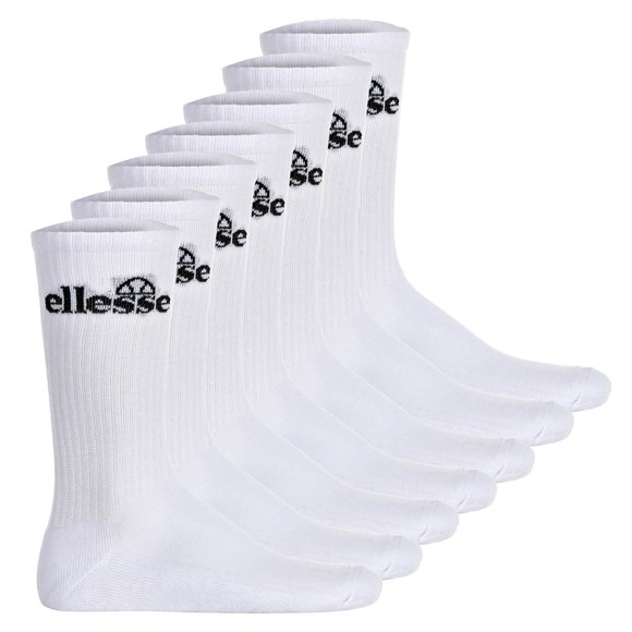 ellesse Chaussettes de Sport Unisexes, 7 Paires - Chaussette de Sport Trego, Chaussettes Montantes, Tennis, Poignets Côtelés, Logo Blanc 47-49 (R.-U. 12-14)