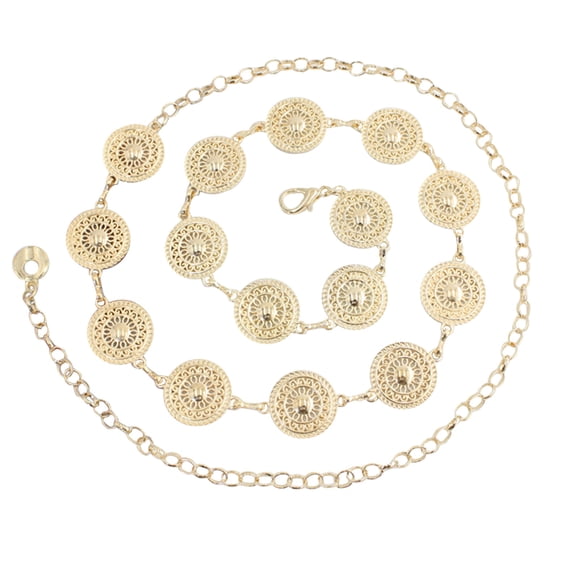 Outfmvch Belts For Women Mens Belt Women Hook Adjustment Waist Metal String Decorative Dress Waist Small Fragrance Thin Belt Sweet Chain Belt Gold One Size