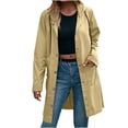thumbnail image 2 of Sentmoon Woman Coat Oversized Long Sleeve Jackets Zipper Solid Color Windproof Waterproof Hooded Sweatshirt with Pockets Fall and Winter Delightful for Backpacking and Camping, 2 of 8