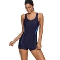 thumbnail image 4 of BeautyIn Women's Boyleg One Piece Swimsuit Racerback Unitard Swimming Suits, 4 of 7