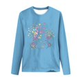 thumbnail image 4 of Pisexur Hauts d'Automne pour Femmes Mode Mignon T-Shirt Imprimé Graphique Hauts Col Rond Manches Longues Chemises pour Femmes Habillées Décontractées Sorties Hauts Confort Polyvalents Légers T-Shirts, 4 of 5