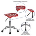 thumbnail image 2 of Vibrant Wine Red Tractor Seat and Chrome Stool, 2 of 9