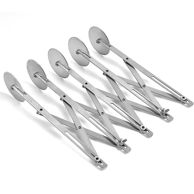 Yeacher 5 Wheel Stainless Steel Pizza Wheel Cutter Adjustable Dough Divider for Pastry Pizza Pasta Cakes Cookies Kitchen Baking Tool