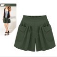 thumbnail image 3 of Womens Plus Size Shorts Tie Dye Boho Ruffle Short Pant Slacks Elastic Waisted Summer Vacation Wide Leg Pants Short, 3 of 3