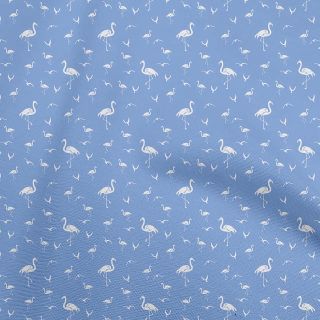 oneOone Velvet Medium Purple Fabric Flamingo Sewing Material Print Fabric By The Yard 58 Inch Wide