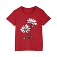 thumbnail image 2 of LSLJS T-shirt en Coton pour Garçons et Filles, Mode Mignon Col Rond Imprimé Tee Manches Courtes, Vêtements d'Été pour Filles, 2 of 5