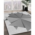 thumbnail image 3 of Ahgly Tapis d'Intérieur Lavable en Machine Carré Transitionnel Gris Platine, 4 Pieds Carré, 3 of 7