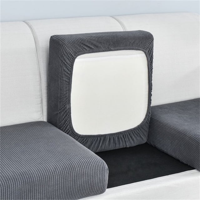 Aufmer Sofa Seat Cushion Cover Tightly Wrapped Protector Polyester Fiber Living Room Furniture Cover, Polyester(Dark Gray)