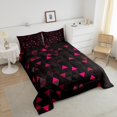 thumbnail image 4 of Erosebridal Ensembles de Couette Triangle Rouge Format Simple, Couettes et Duvets Géométrie Dégradée, Déco de Chambre pour Garçons, Réversible, 4 of 7