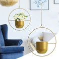 thumbnail image 2 of Flowerpots with Dish Ceramic, Metal Ceiling Hanging Flower Pot Hanging Basket Succulent Plant Hanging Flower Pot Decoration Flower Pot Hanging Flower Pot Wall Decoration Flower Pot, Flower Pots, 2 of 7