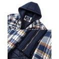 thumbnail image 4 of MAWCLOS Men's Flannel Hooded Coat Winter Plaid Jackets Orange 2XL, 4 of 7