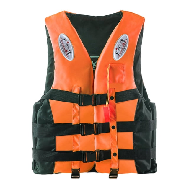 S SERENABLE 360 degree Reflective Life Jacket Swimwear Swim Vest for Floating Kayaking Rafting 3XL Orange