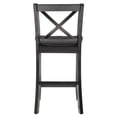 thumbnail image 3 of Tabouret de comptoir Olly noir à dossier en X, 3 of 6