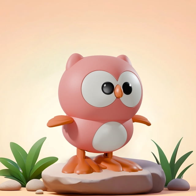 Meitianfacai Jumping Owl Wind Up Wind Up Running And Moving Toys For Children, Pink