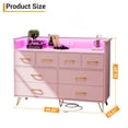 thumbnail image 3 of BeesClover Commode Moderne à 8 Tiroirs avec Lumières DEL, Station de Recharge Intégrée, Grand Rangement, Dimensions 49.08 Pouces x 16.73 Pouces x 35.43 Pouces, Parfaite pour la Chambre, le Salon et l'Entrée, 3 of 8