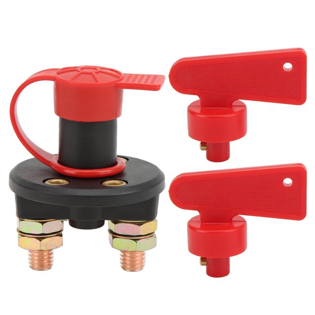 Cars Power Off Switches, Brass Terminal 100A Maximum Continuous Current Car Battery Disconnect Switch DC 12V-24V For Boat