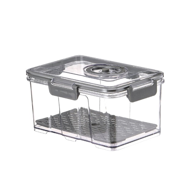 Ohufall Vacuum Sealed Food Storage Container For Home Kitchen Transparent Water Draining Airtight Jar With Timer Lock For Freshness And Freezing Food Storage Container Kitchen Food Storage Container