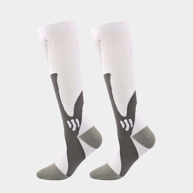 Chaussettes de Soccer Confortables Respirantes à Hydratation Bas de Soccer Chauffe-Maillot Mi-Mollet Extensibles Sport Plein Air Escalade Randonnée Blanc Blanc>P/M
