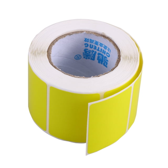 KAKOWELY thermal labels Blank Thermal Transfer Labels Printer Paper Shipping Adhesive Stickers (Yellow)2.56"X1.57"X1.57"