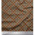 thumbnail image 1 of Soimoi Brown Crepe Silk Fabric Square & Triangle Geometric Fabric Prints By Yard 42 Inch Wide, 1 of 3