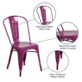 thumbnail image 2 of Chaise empilable en métal violet pour intérieur-extérieur, 2 of 9
