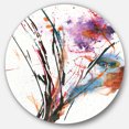 thumbnail image 1 of Designart 'Abstract Handpainted Purple and Blue Flowers' Farmhouse Metal Circle Wall Art, 1 of 3