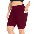 thumbnail image 2 of Timegard Plus Size Shorts for Women High Waisted Quick Dry Bottom Workout Gym Yoga Shorts with Pockets, 2 of 6