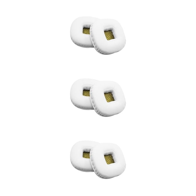 Ruiboury Coussinets d'Oreille Coussin en Cuir Écouteurs à Réduction de Bruit Coussins Casque Pièce de Réparation Remplacement pour Écouteurs Marshall Blanc 3Ensemble