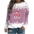thumbnail image 1 of Chandail en Molleton T-shirt d'Hiver Imprimé Ample pour Femmes Manches Longues Blouse Col Rond Hauts Décontractés Chandails à Capuchon pour Femmes Chandail en Liquidation, 1 of 3