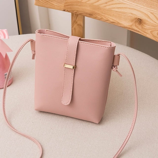 Women Simple Fashion Bucket Bag Strap Messenger Shoulder Bag Mobile Phone Bag