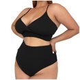 thumbnail image 2 of EGNMCR Bikini Set Women Plus Size Fashion Solid Swimsuit Bikini Set Two Piece Suit, 2 of 5