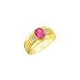 thumbnail image 3 of RYLOS Men's Rings 14K Yellow Gold Ring Classic Designer Style 8X6MM Oval Gemstone & Diamond Ring Ruby July Birthstone Rings For Men Size 10, 3 of 7