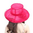 thumbnail image 2 of Kcodviy Women's Headdress Hat Women's Hat Racks for Baseball Caps Over The Door Wedding Hat Sun Hat 1776 Hat Flower Shade Seaside Beach Wool Fitted Hat, 2 of 3