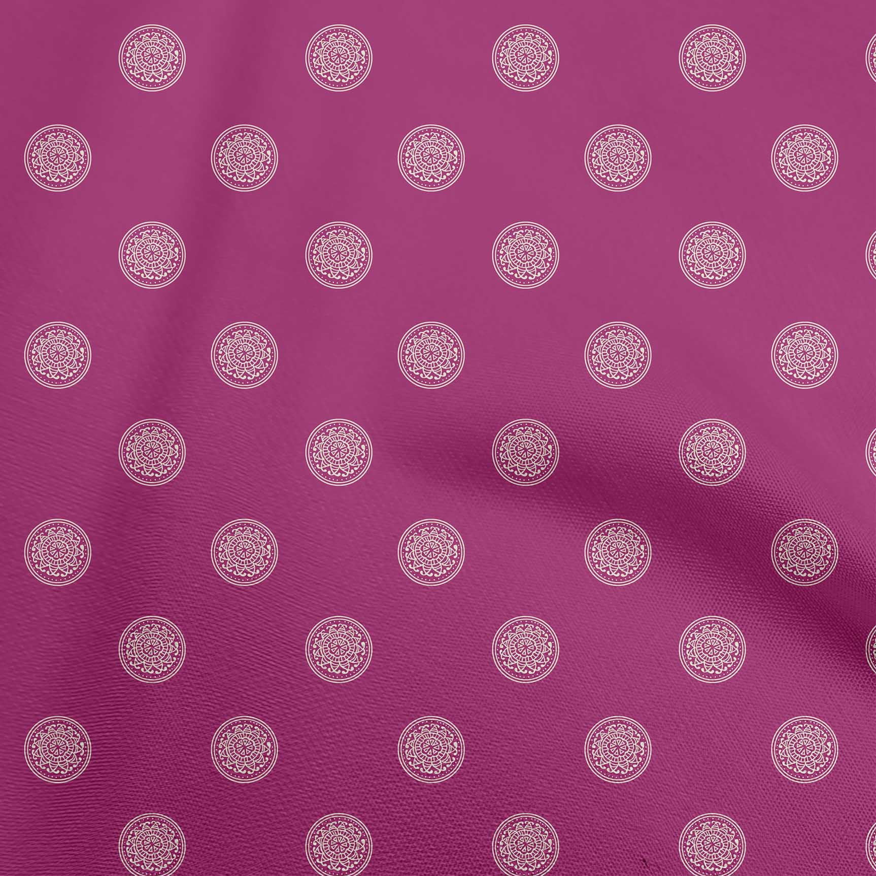 oneOone Polyester Spandex Pink Fabric Asian Circle Block Craft Projects Decor Fabric Printed By The Yard 56 Inch Wide