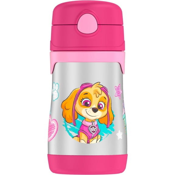 Thermos Kids Vacuum Insulated Staiinless Steel 10 Oz Straw Bottle, Paw Patrol Girl