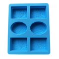 thumbnail image 1 of Bovemsi Cake Molds 6 Cavity Rectangle Oval Silicone Handmade DIY Soap Making Craft Blue, 1 of 4