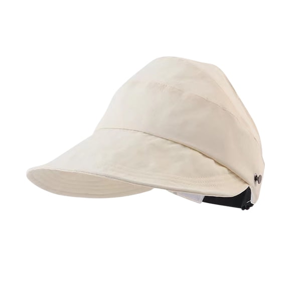 UPF 50+ Sun Hat with Ponytail Hole, Foldable Wide Brim Sunshade Hat for Women Men, Packable Travel Beach Hat for Fishing Hiking Camping Outdoor Activities, Beige
